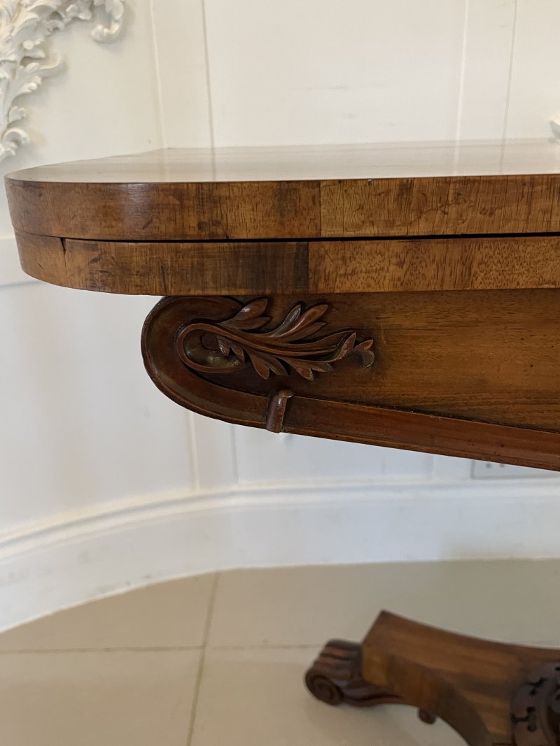 Antique Victorian Quality Carved Rosewood Card/Console Table - Image 8